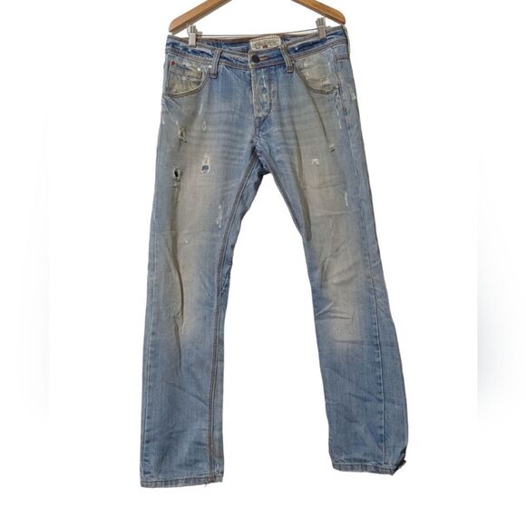 Alcott Supreme Denim 5 Tasche Distressed Men's Jeans Size 50 EU 34 US - Picture 1 of 9